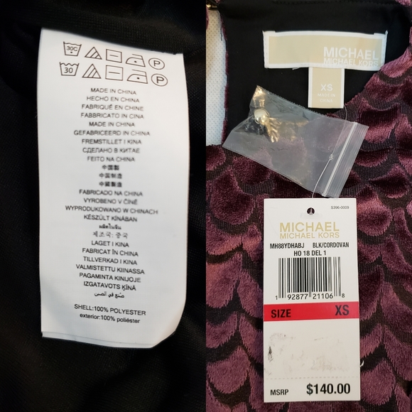 🆕️ MICHAEL Michael Kors Long Sleeve Velvet Dress - Picture 8 of 8